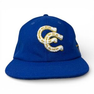 Communal Cowboy Snapback Hat Unisex Blue Wool Lucky Varsity Embroidered Logo Cap
